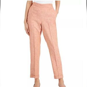 Kasper Linen Viscose Pull On Pants Pockets NWT